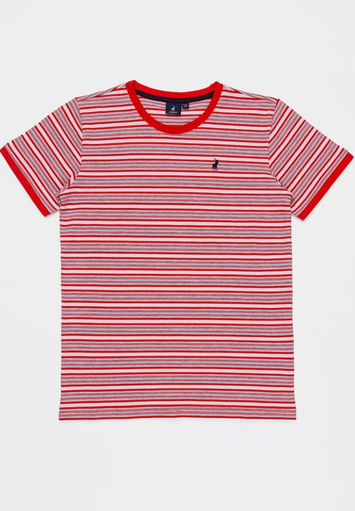 POLO - Daniel striped tee - red