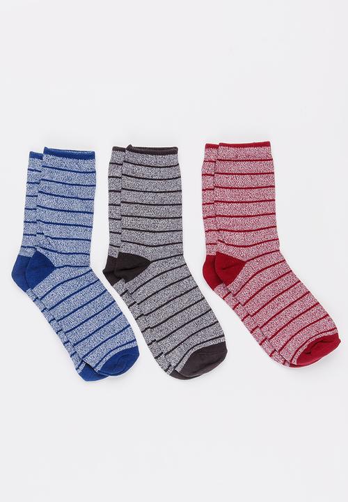 MINOTI - 3 Pack Mixed Yarn Ankle Socks Multi-colour