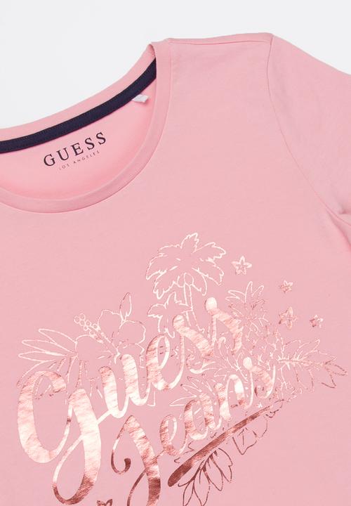 GUESS - Stencil Flower Tee Pale Pink
