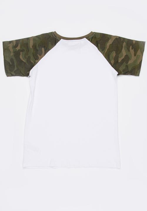 MINOTI - Army Raglan Print Camo Tee Off White