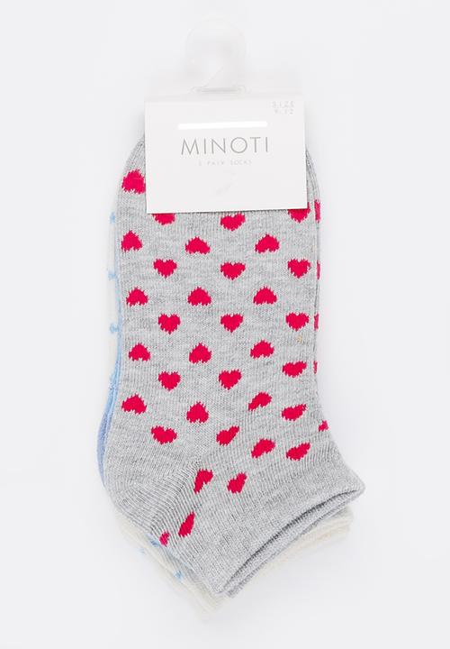 MINOTI - 3 Pack trainer socks - multi-colour