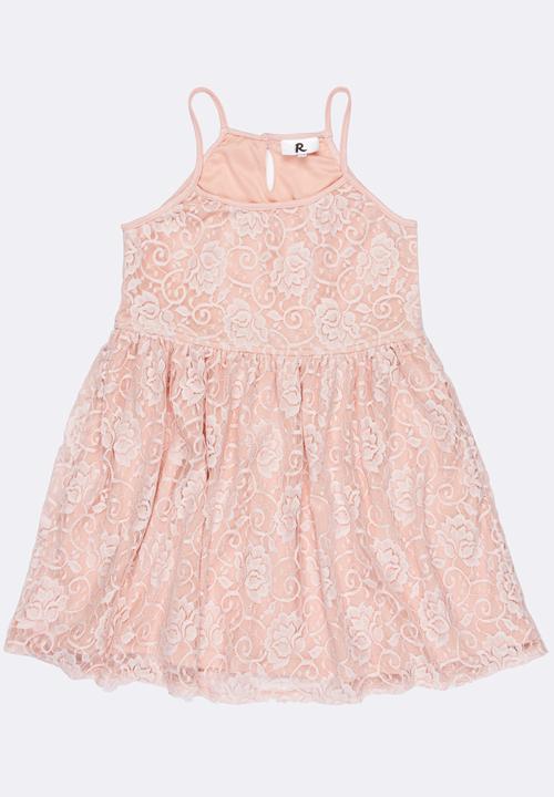 Rebel Republic - Strappy lace dress - pink 