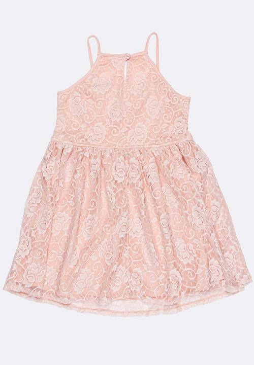 Rebel Republic - Strappy lace dress - pink 