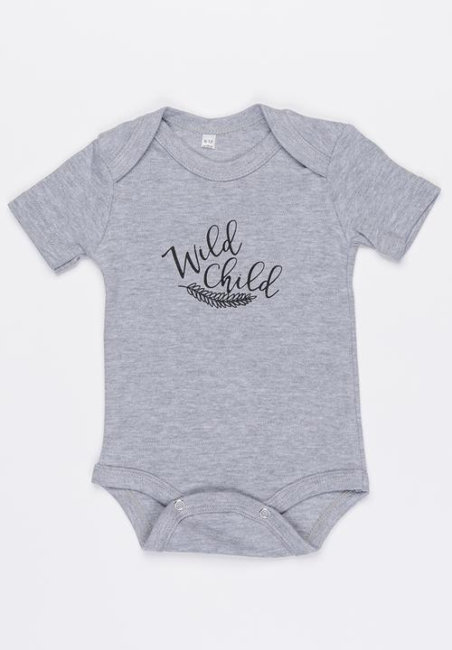 Funky Shop - Slogan baby grow - grey