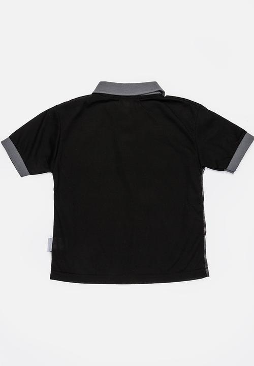 Twin Clothing - Printed Stripe Golfer T-shirt Black