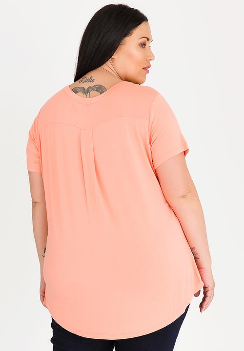 edit Plus - Embellished T-shirt - coral