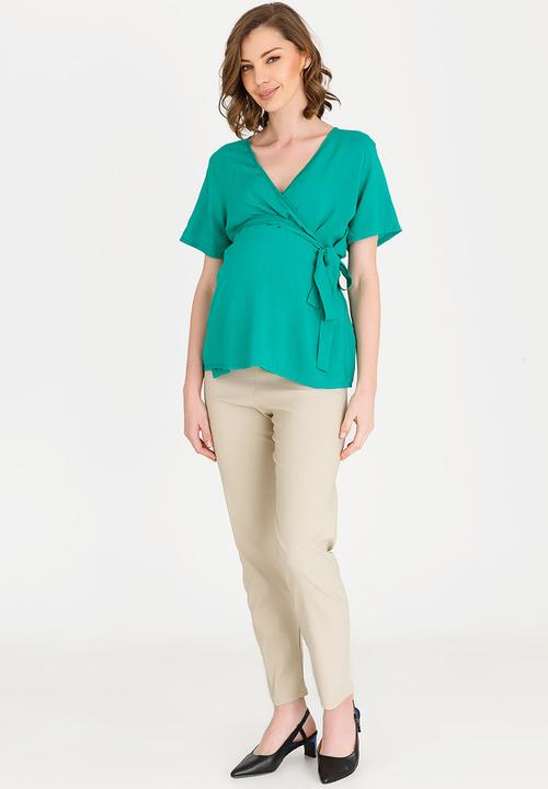 edit Maternity - Wrap blouse - teal
