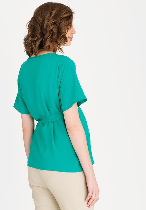 edit Maternity - Wrap blouse - teal