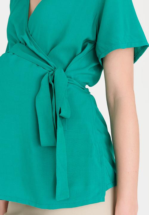 edit Maternity - Wrap blouse - teal