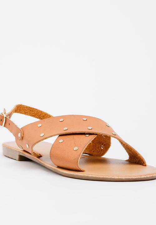 STYLE REPUBLIC - Studded double band sandal - tan