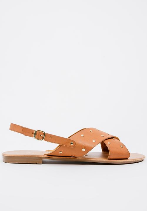 STYLE REPUBLIC - Studded double band sandal - tan