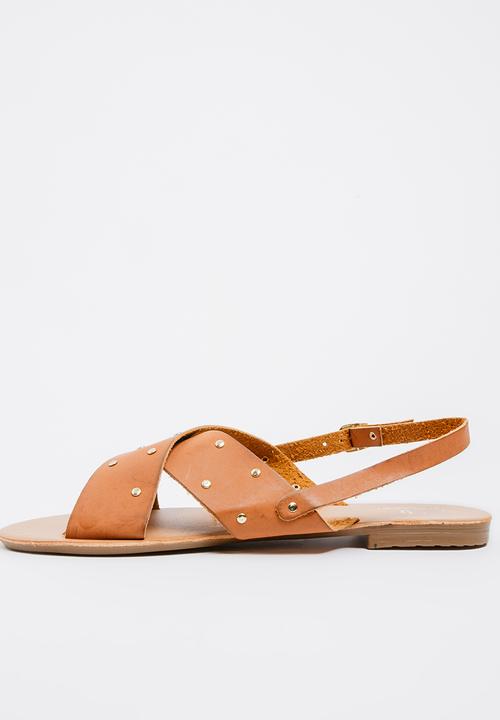 STYLE REPUBLIC - Studded double band sandal - tan