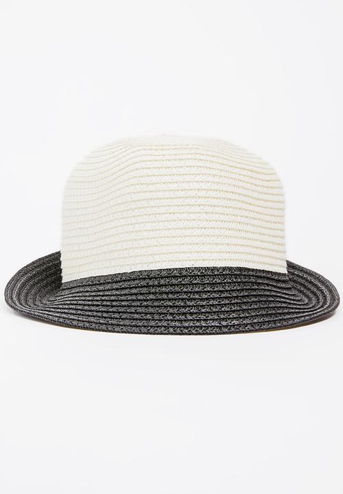 Pop Candy - Straw bucket hat - cream & black 