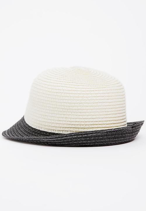 Pop Candy - Straw bucket hat - cream & black 