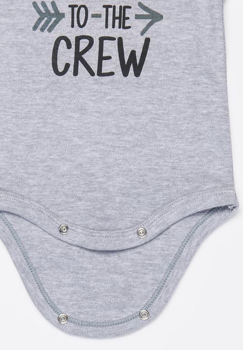 Funky Shop - Slogan baby grow - grey