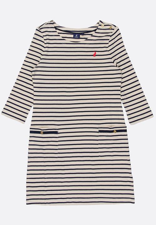 POLO - Harper striped dress - navy