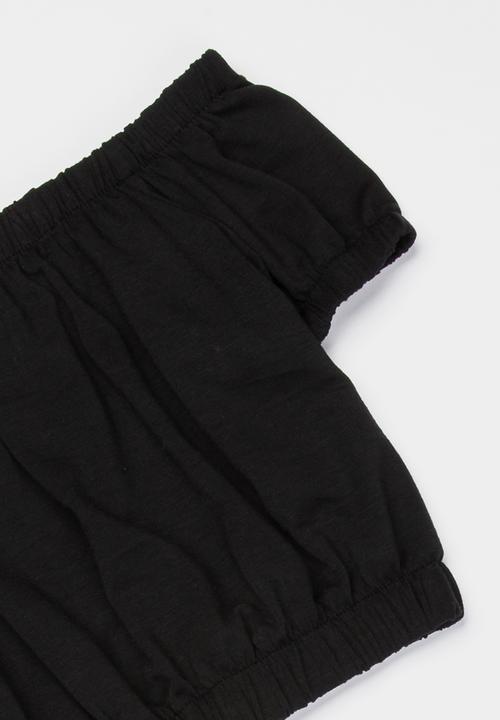 Rebel Republic - Bardot crop top - black
