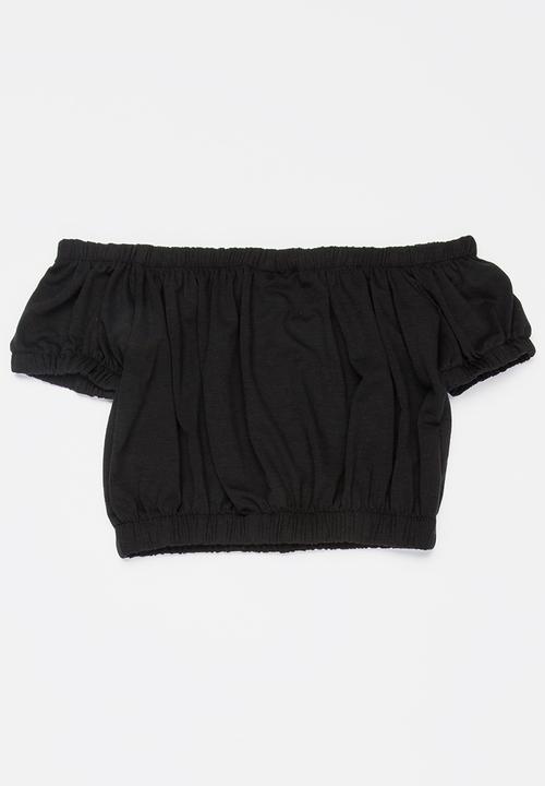 Rebel Republic - Bardot crop top - black