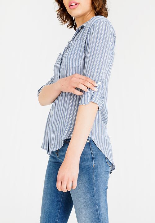 JEEP - Slouchy shirt - navy & white