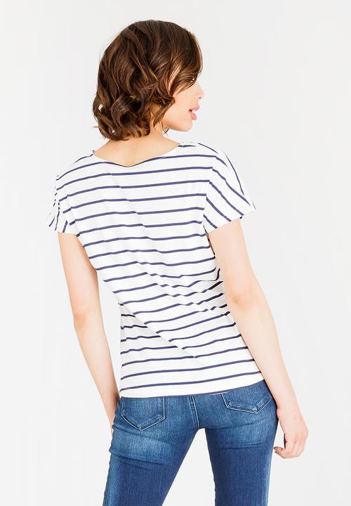 JEEP - Stripe t-shirt - navy & white