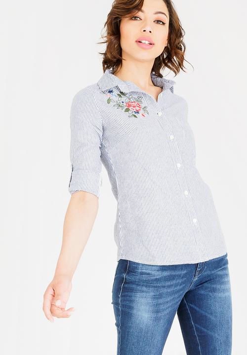JEEP - Striped shirt - blue & white