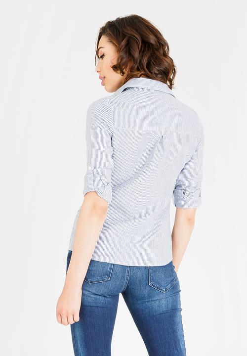 JEEP - Striped shirt - blue & white