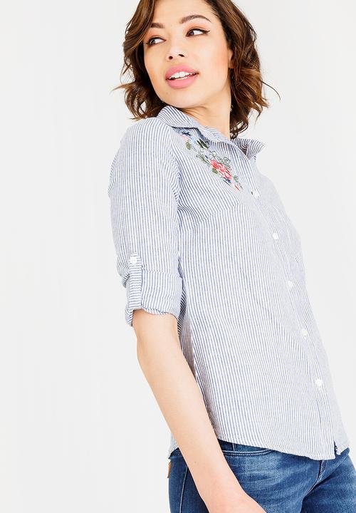 JEEP - Striped shirt - blue & white