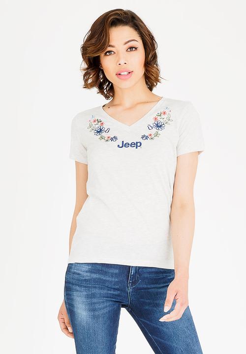 JEEP - Embroidery detail T-shirt - grey