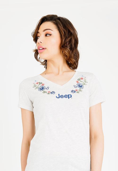 JEEP - Embroidery detail T-shirt - grey