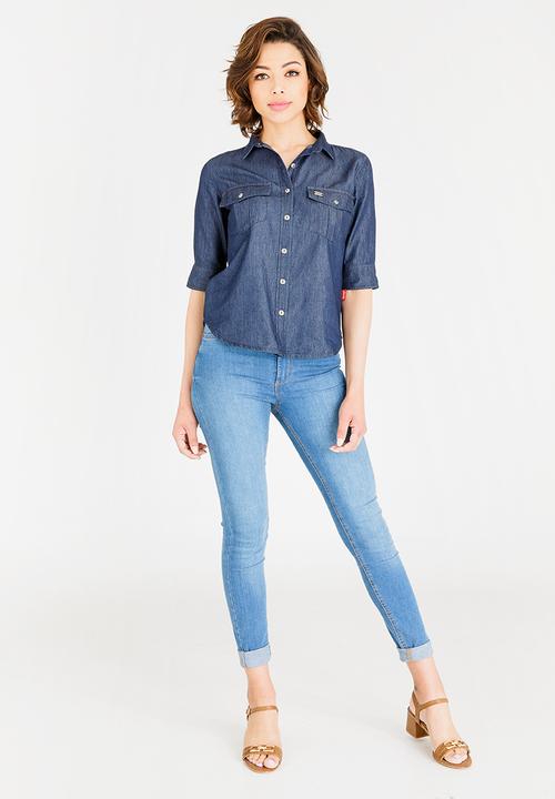 JEEP - Denim shirt - blue