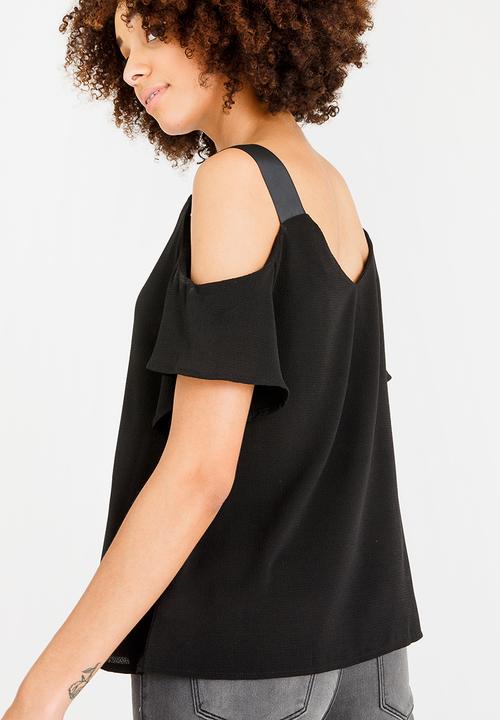 c(inch) - Cold Shoulder Blouse Black