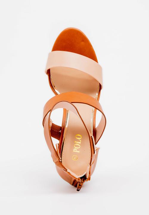 POLO - Alexis pop contrast wedges - tan