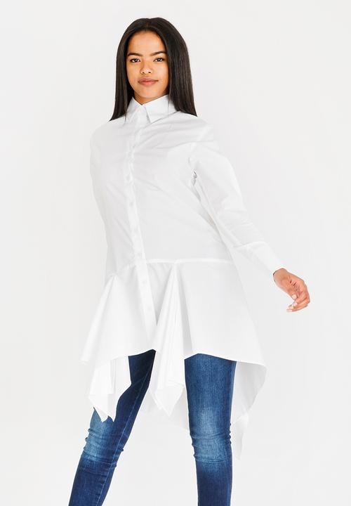 Leigh Schubert - Marylbone shirt with hanky edges - white