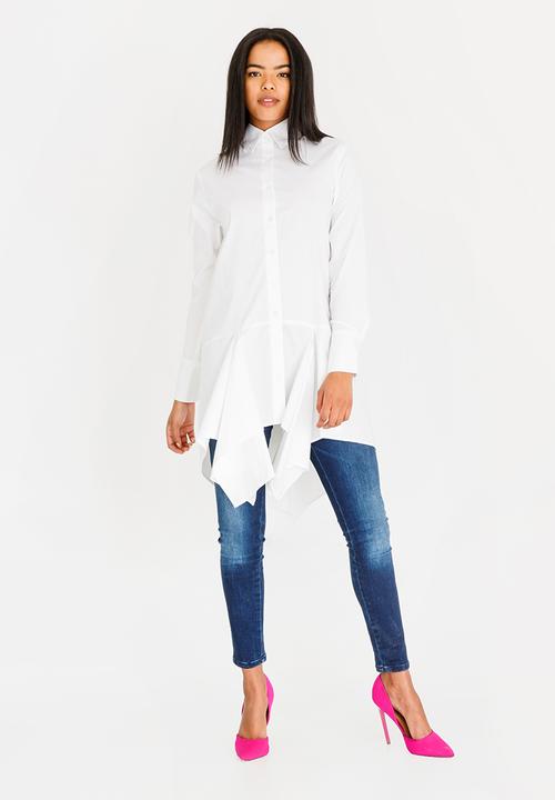 Leigh Schubert - Marylbone shirt with hanky edges - white