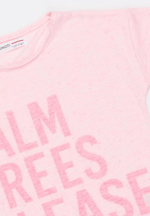 MINOTI - Beachy neon nep reverse print tee - pink