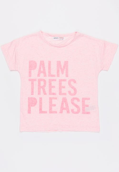 MINOTI - Beachy neon nep reverse print tee - pink