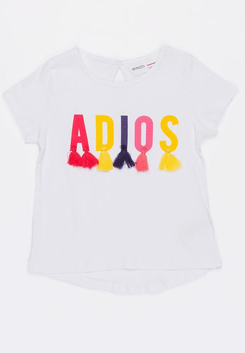 MINOTI - Mexico printed & tassel detail tee - white