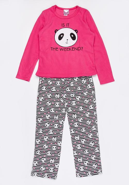 Twin Clothing - Combo Panda Pyjama Set - pink
