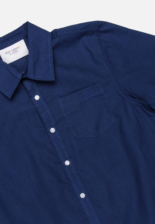 Pop Candy - Collard short sleeve shirt - navy 