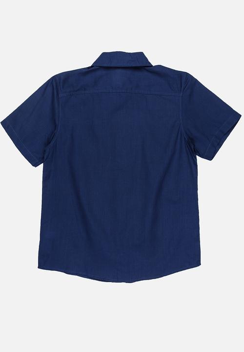 Pop Candy - Collard short sleeve shirt - navy 
