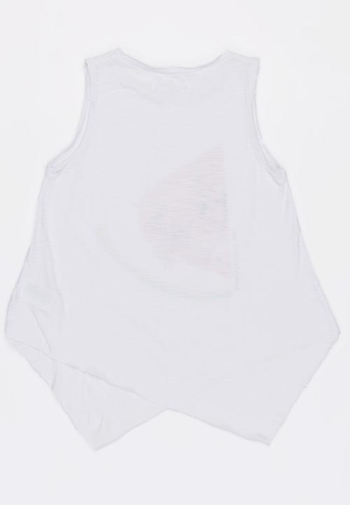 MINOTI - Beachy asymmetric watercolour Print motif to - white
