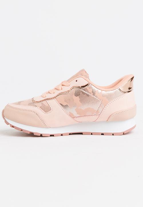 Awol - Girls metallic camo sneaker - pink