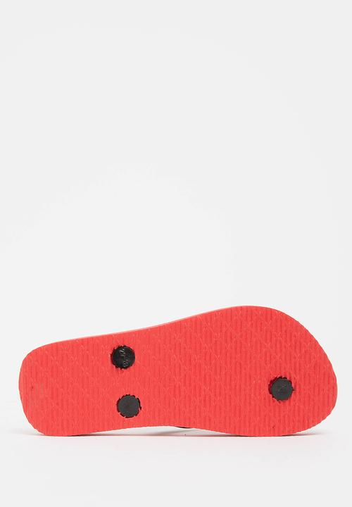 Pop Candy - Printed flip flops - red & black 