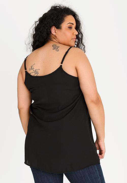 STYLE REPUBLIC PLUS - Longer length cami - black