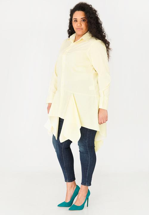 Leigh Schubert - Marylbone shirt with hanky edges - pale yellow
