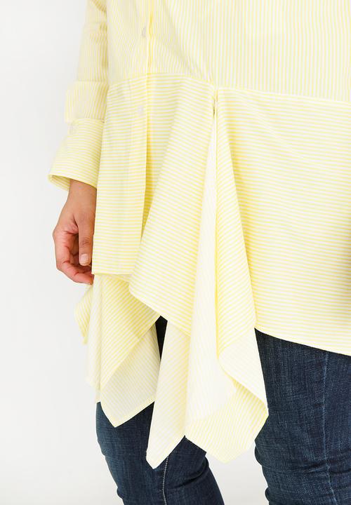 Leigh Schubert - Marylbone shirt with hanky edges - pale yellow