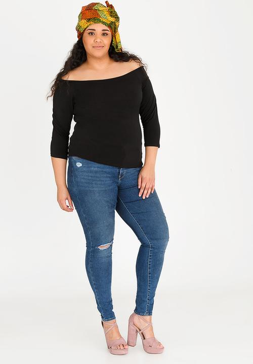 Plus-Fab - Off Shoulder Top Black