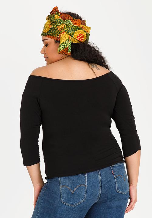 Plus-Fab - Off Shoulder Top Black