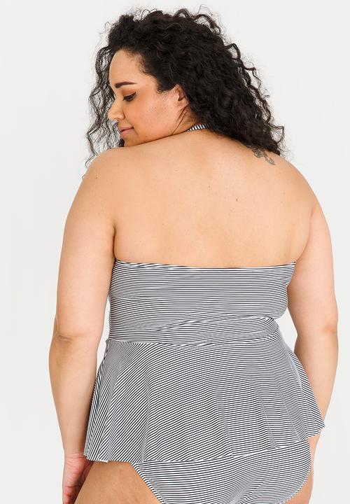 Lithe - Babydoll tankini top - black & white