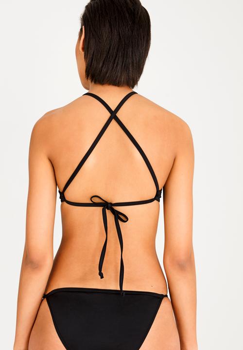 Lithe - High Neck Bikini Top Black